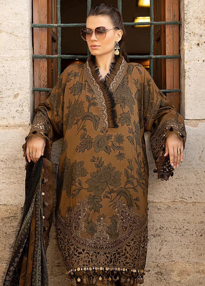 Maria B Embroidered Suit Unstitched 3 Piece MB2424PF 9A - Fall Collection