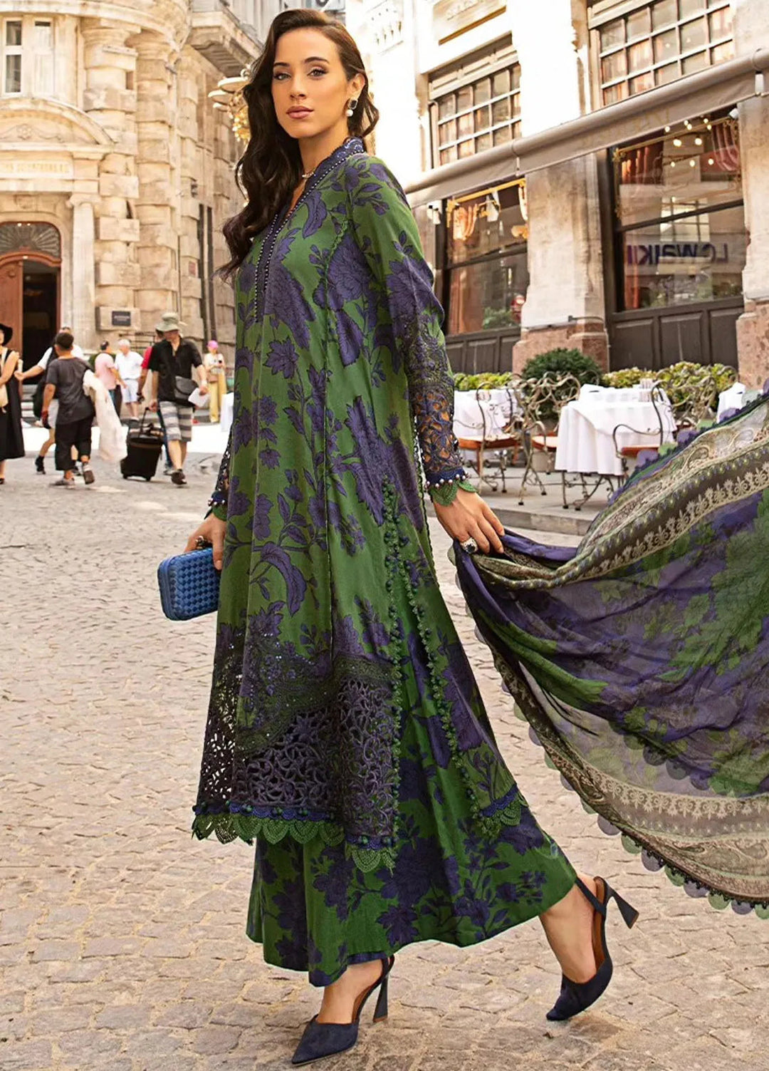 Maria B Embroidered Suit Unstitched 3 Piece MB2424PF 9B - Fall Collection