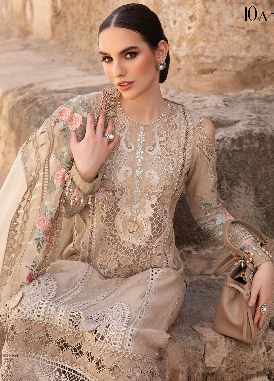 Maria B Embroidered  Suits Unstitched 3 Piece MB24LL 10A - Luxury Lawn Collection