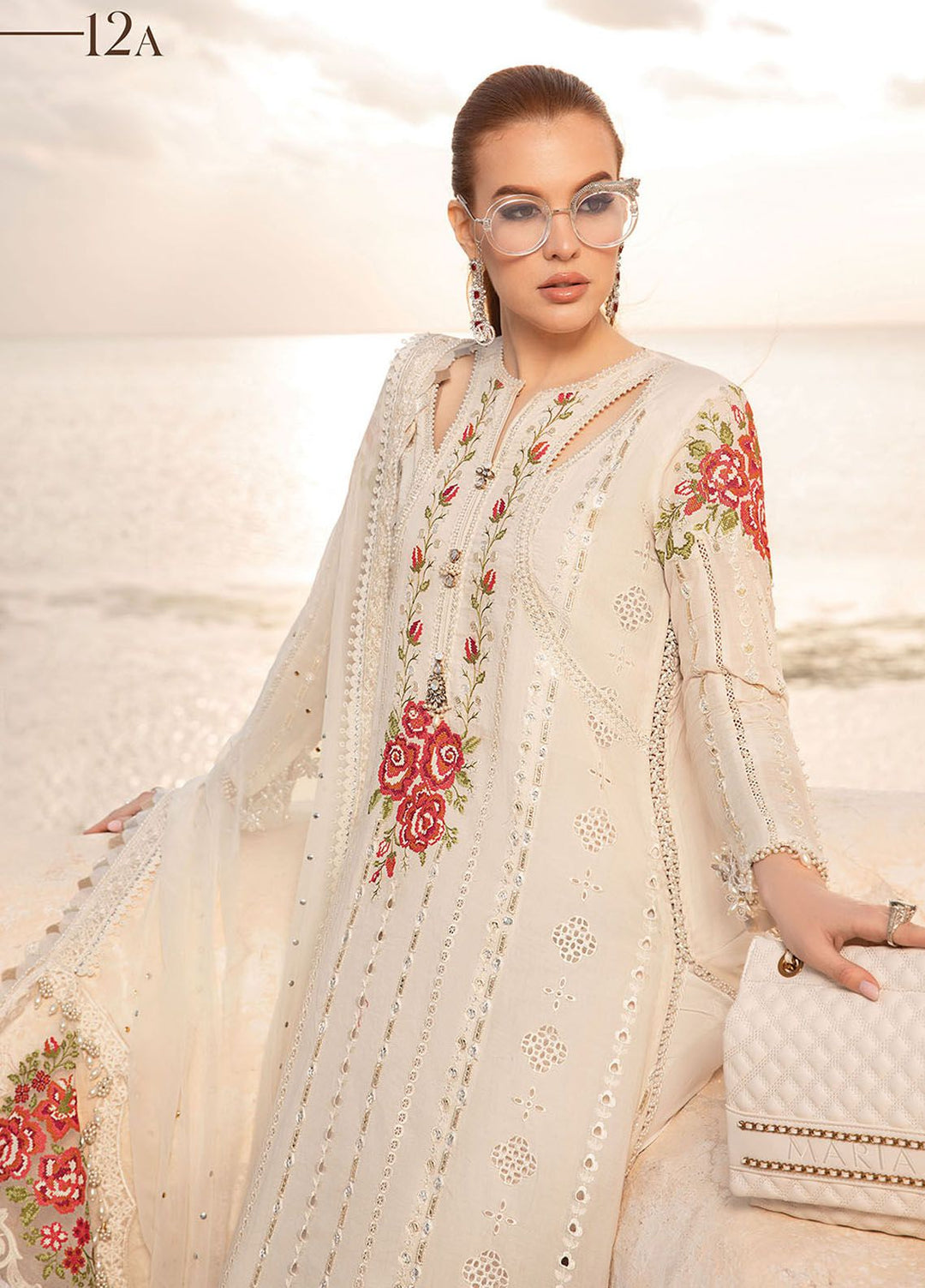 Maria B Embroidered  Suits Unstitched 3 Piece MB24LL 12A - Luxury Lawn Collection