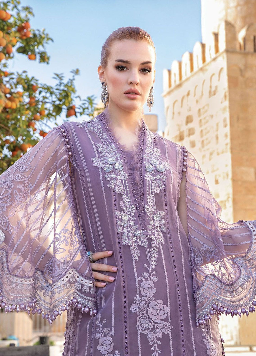 Maria B Embroidered  Suits Unstitched 3 Piece MB24LL 1A - Luxury Lawn Collection