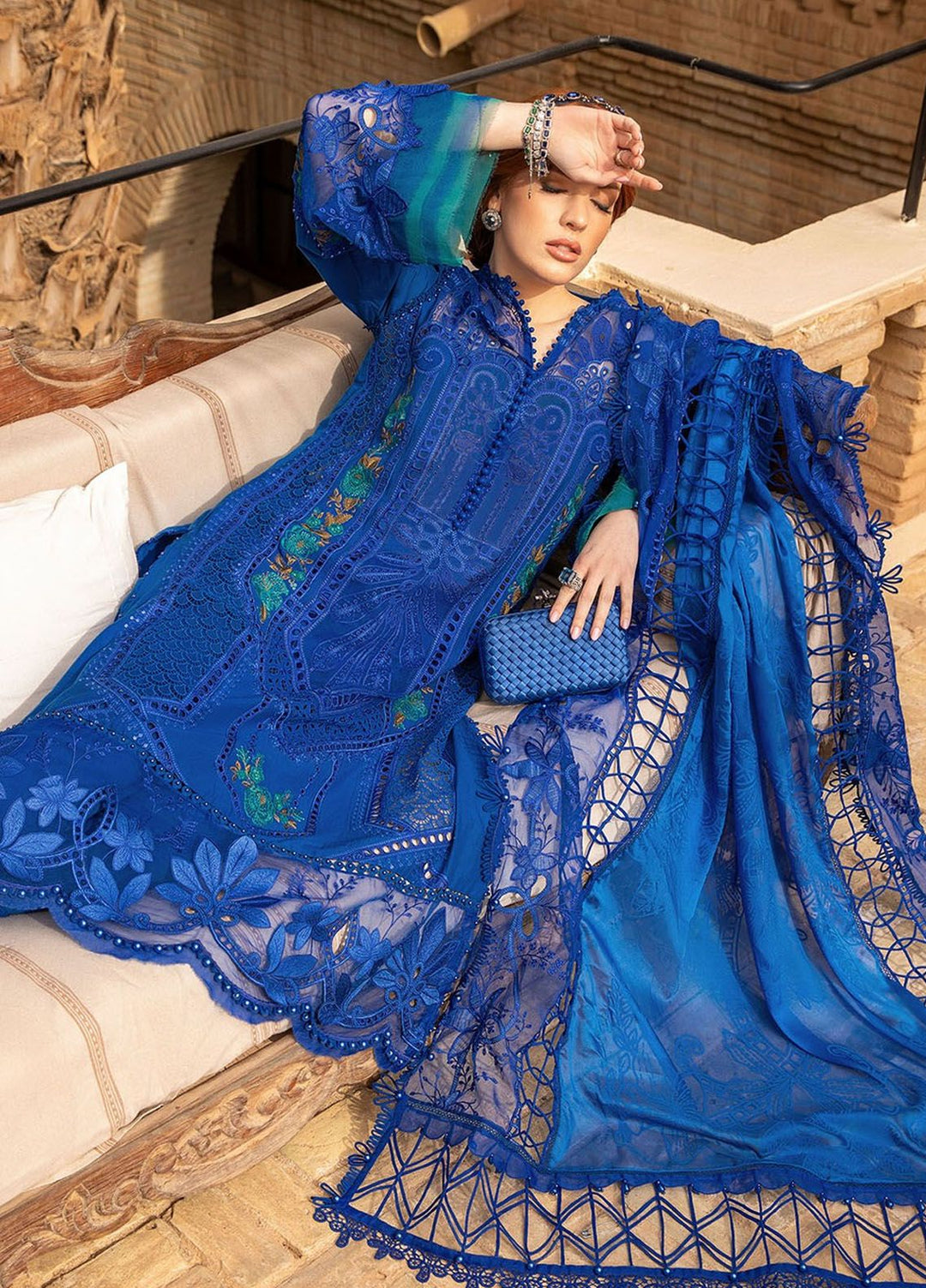 Maria B Embroidered  Suits Unstitched 3 Piece MB24LL 4B - Luxury Lawn Collection