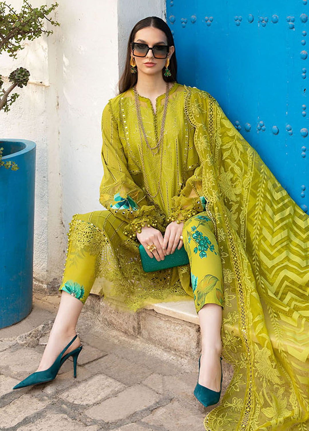 Maria B Embroidered  Suits Unstitched 3 Piece MB24LL 8A - Luxury Lawn Collection