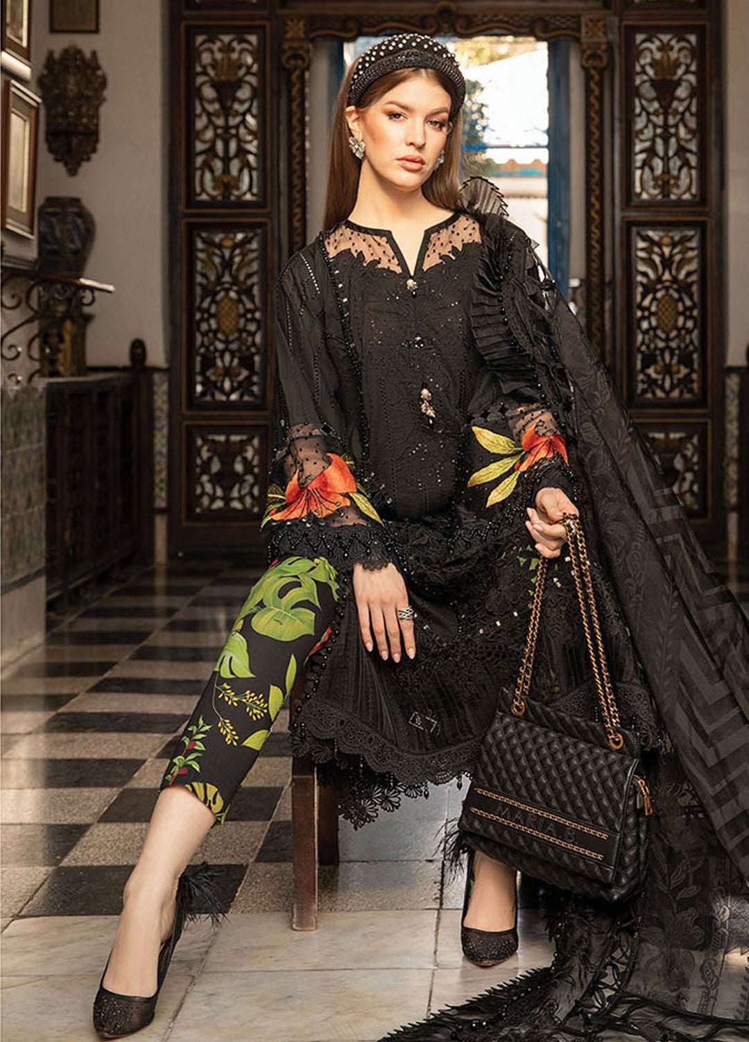 Maria B Embroidered  Suits Unstitched 3 Piece MB24LL 8B - Luxury Lawn Collection