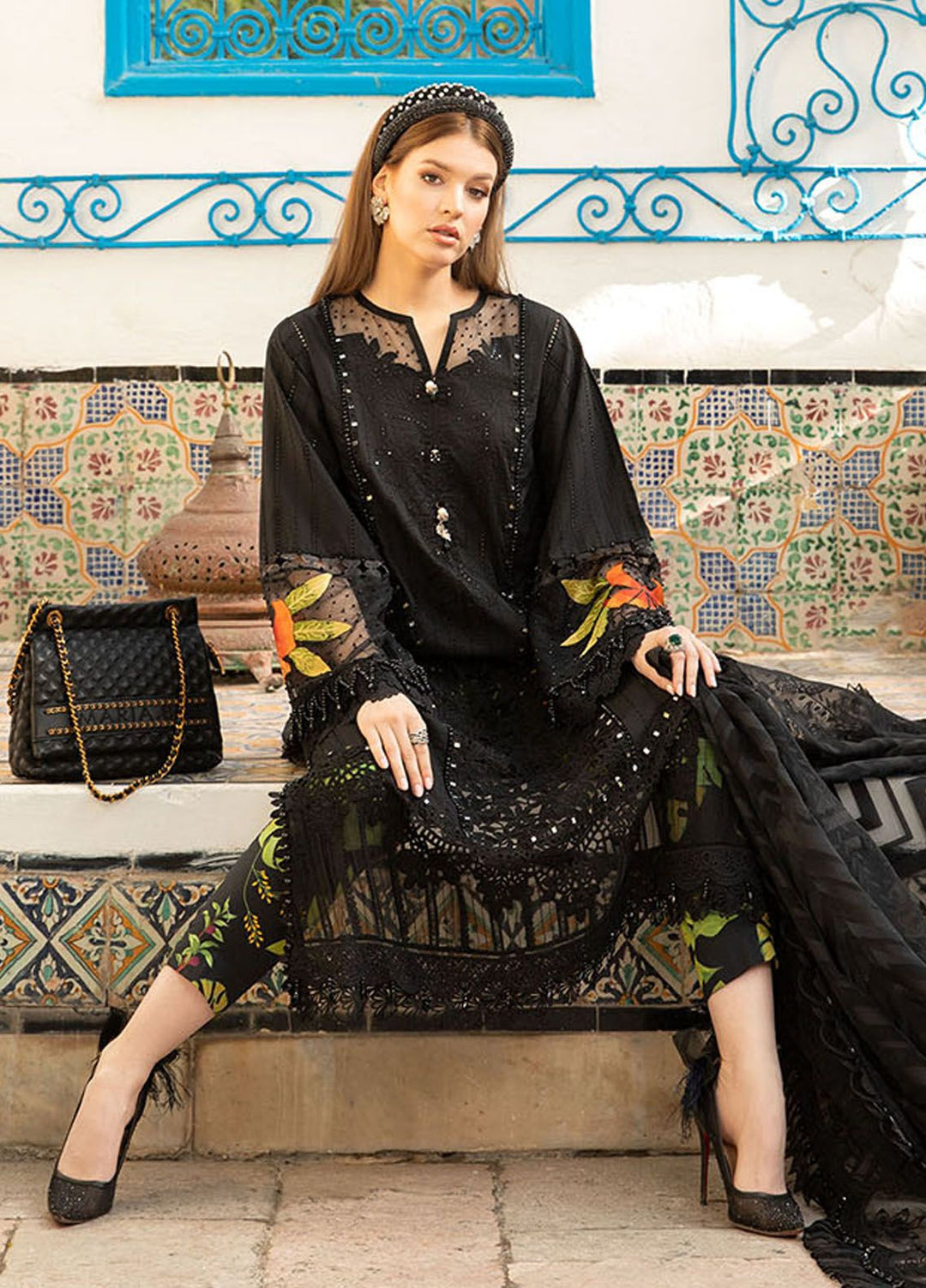 Maria B Embroidered  Suits Unstitched 3 Piece MB24LL 8B - Luxury Lawn Collection