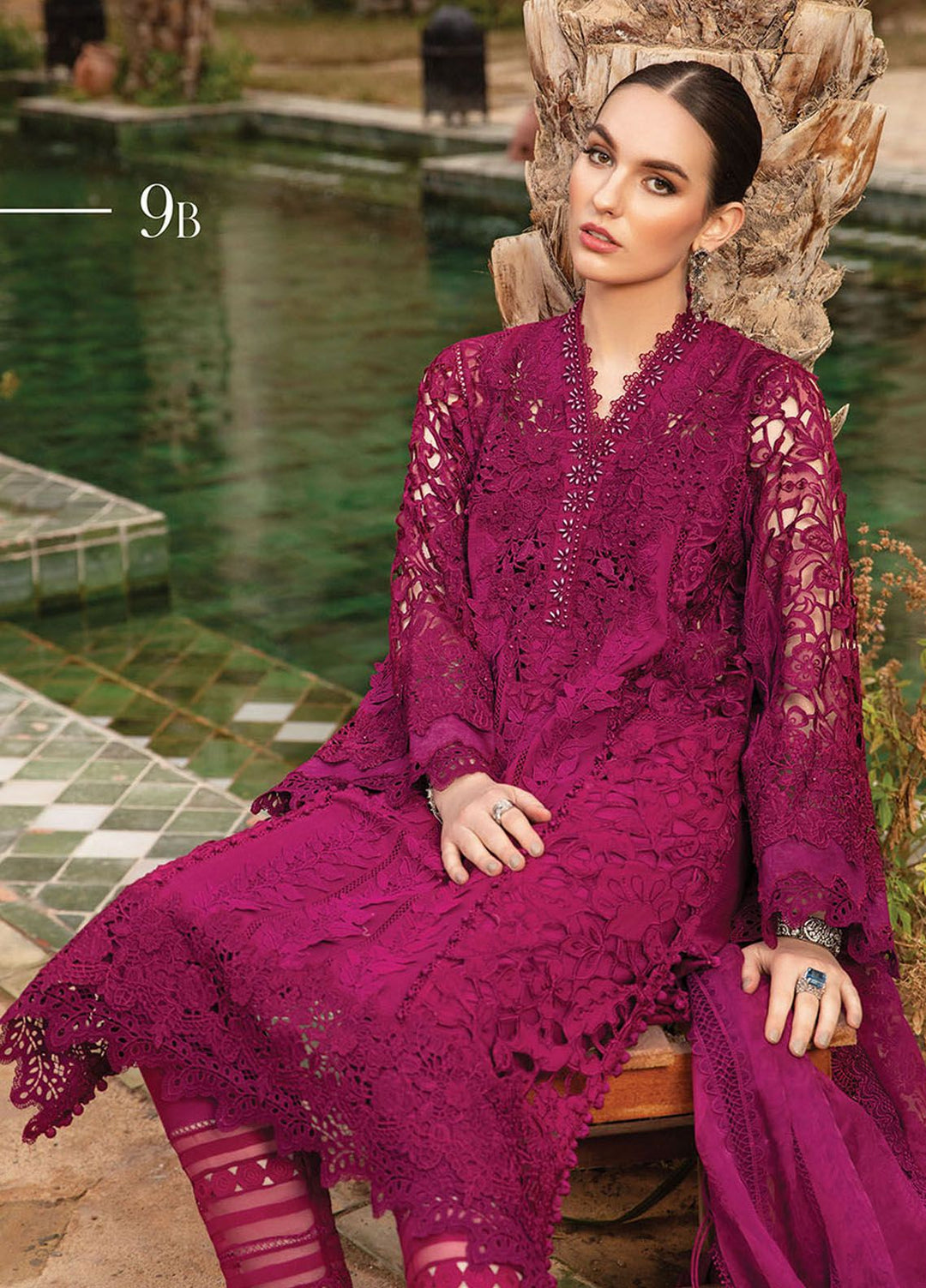 Maria B Embroidered  Suits Unstitched 3 Piece MB24LL 9B - Luxury Lawn Collection