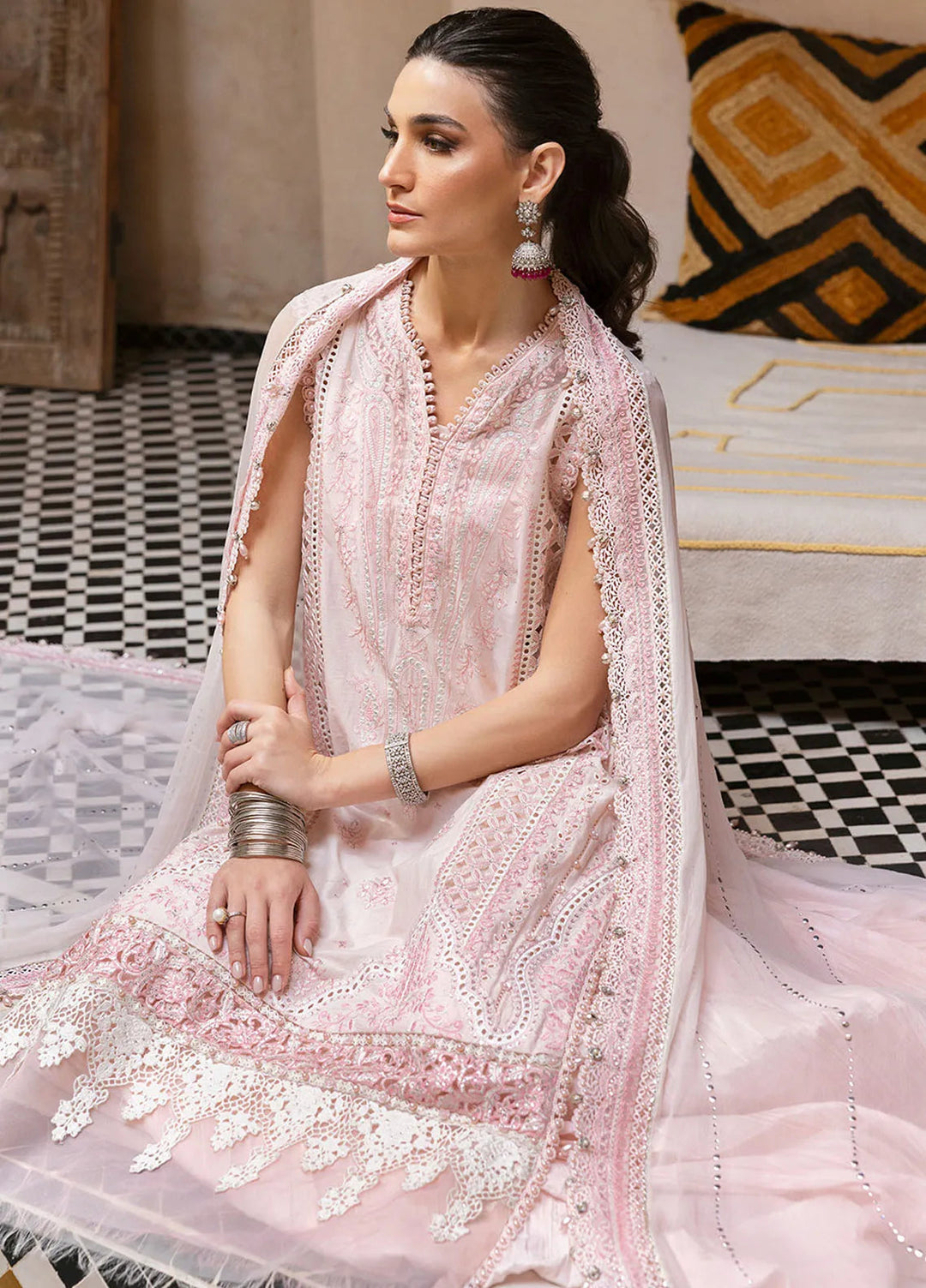 Maria B Embroidered Suits Unstitched 3 Piece MB25VL D-11A - Luxury Collection