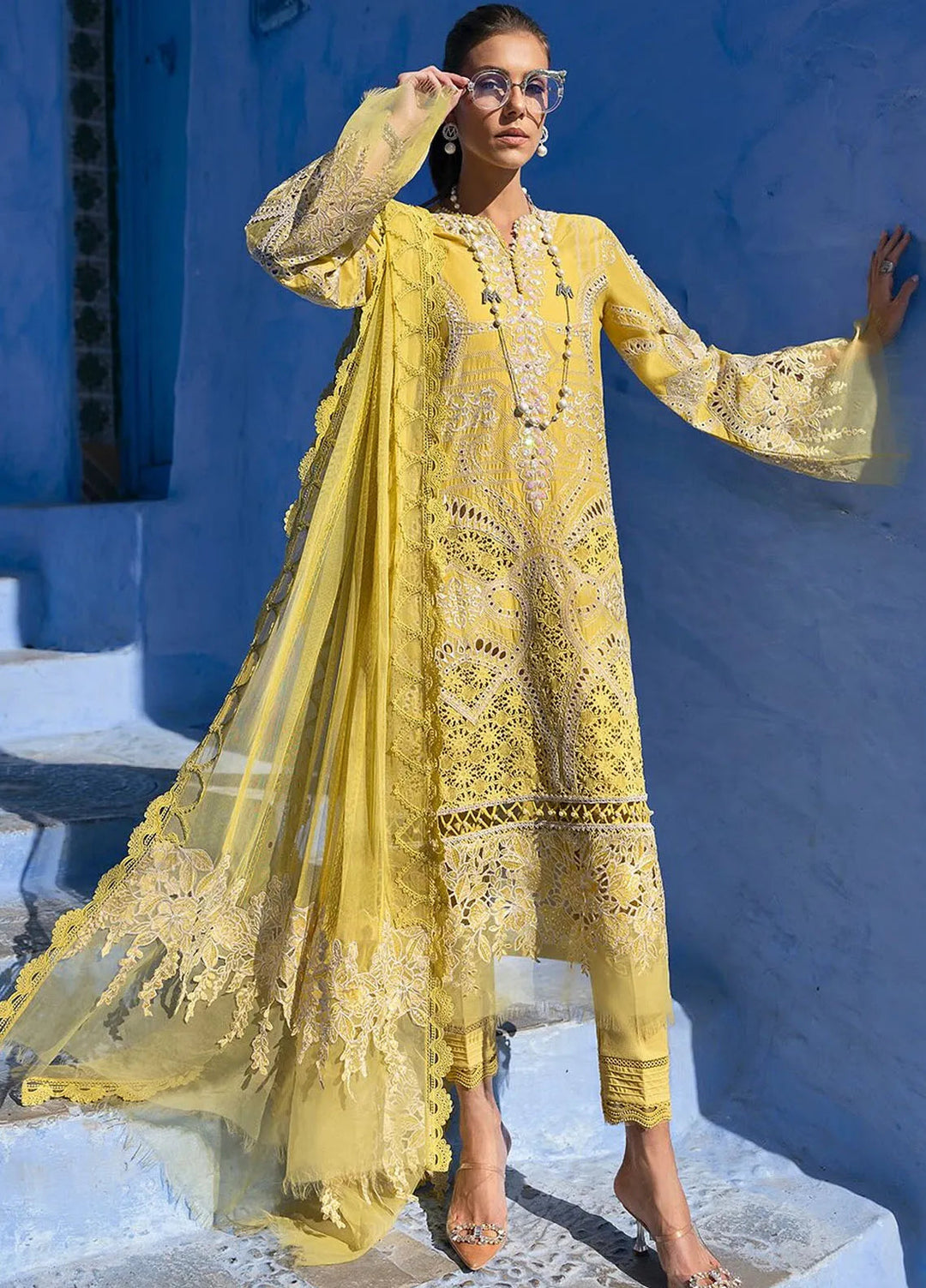 Maria B Embroidered Suits Unstitched 3 Piece MB25VL D-12A - Luxury Collection