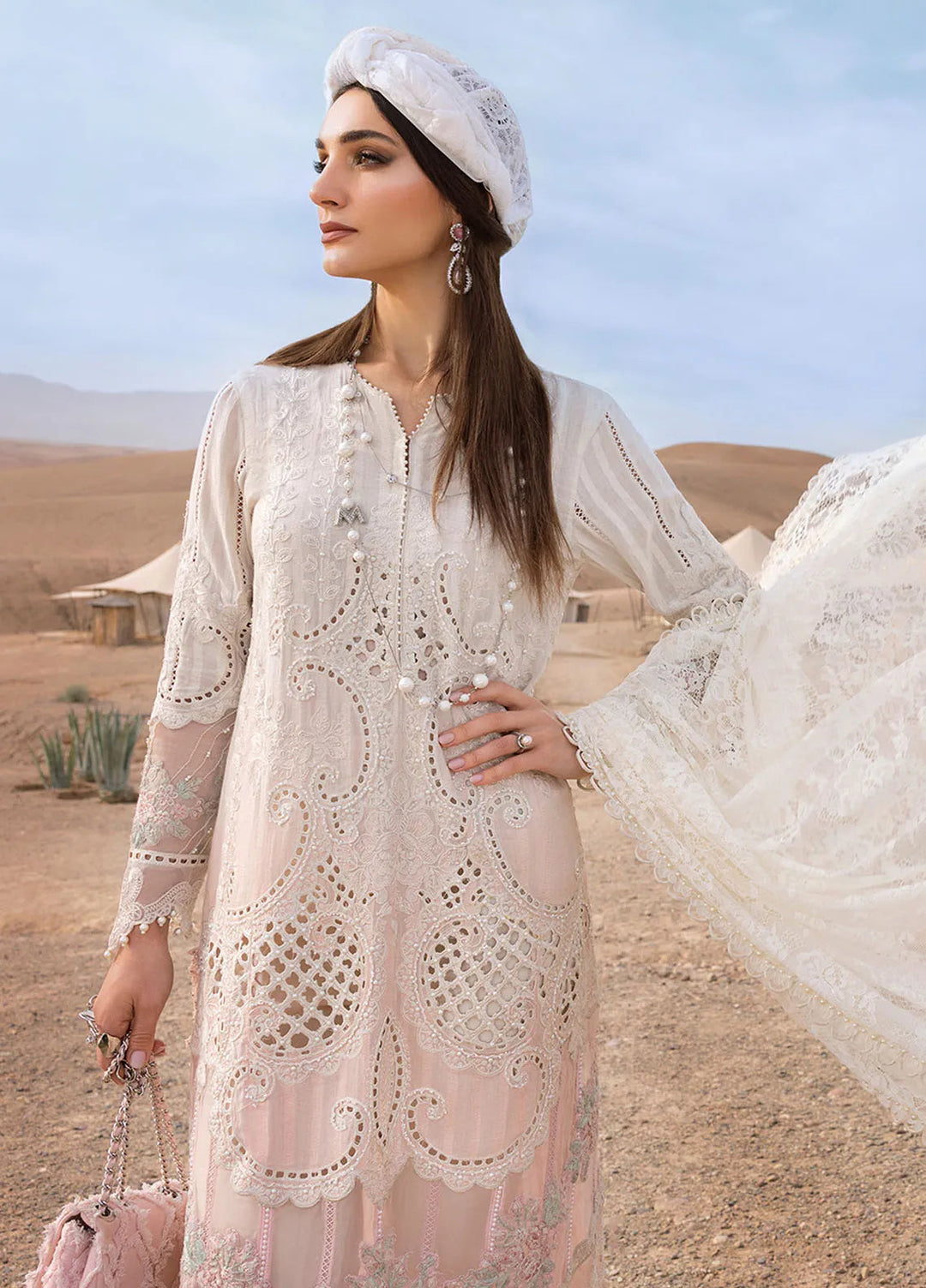 Maria B Embroidered Suits Unstitched 3 Piece MB25VL D-15A - Luxury Collection