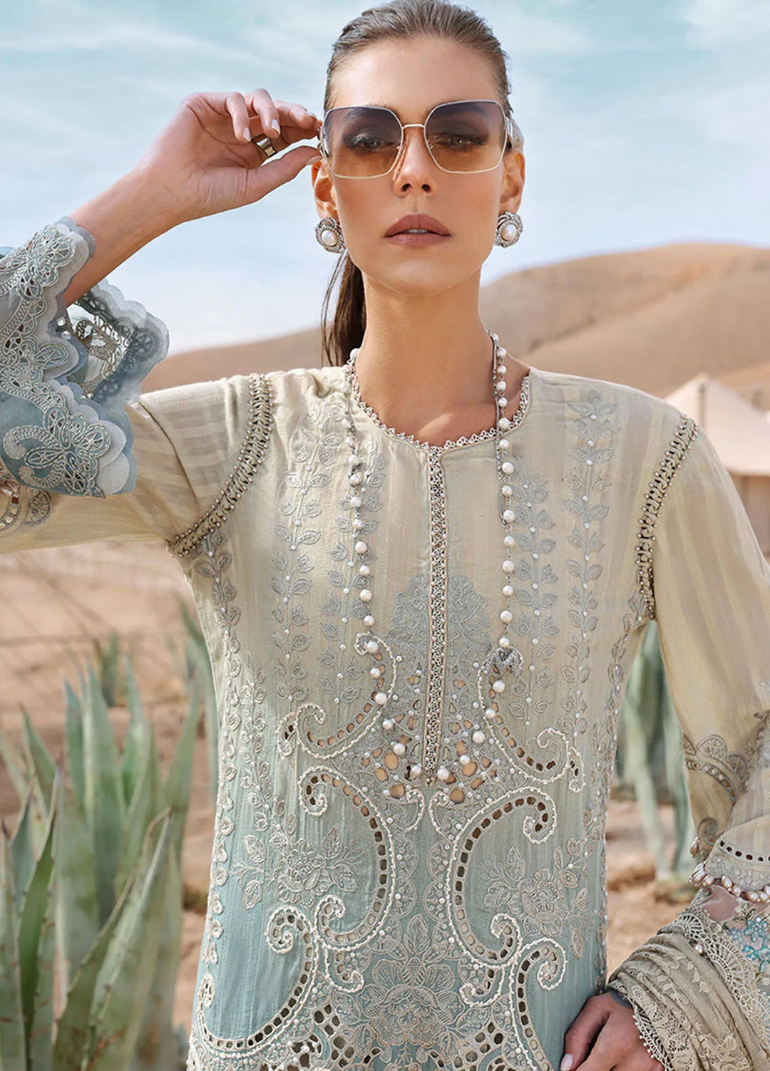 Maria B Embroidered Suits Unstitched 3 Piece MB25VL D-15B - Luxury Collection