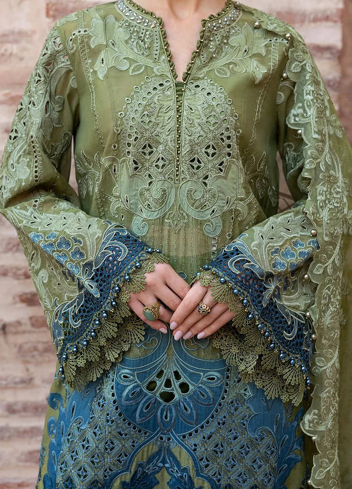 Maria B Embroidered Suits Unstitched 3 Piece MB25VL D-1A - Luxury Collection