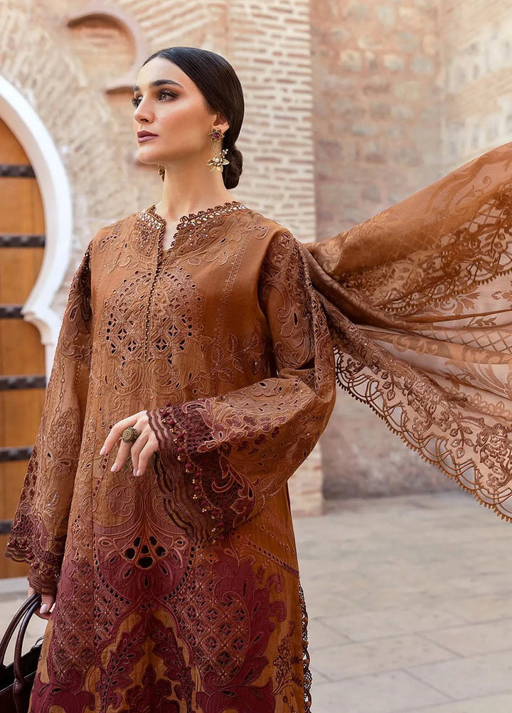 Maria B Embroidered Suits Unstitched 3 Piece MB25VL D-1B - Luxury Collection