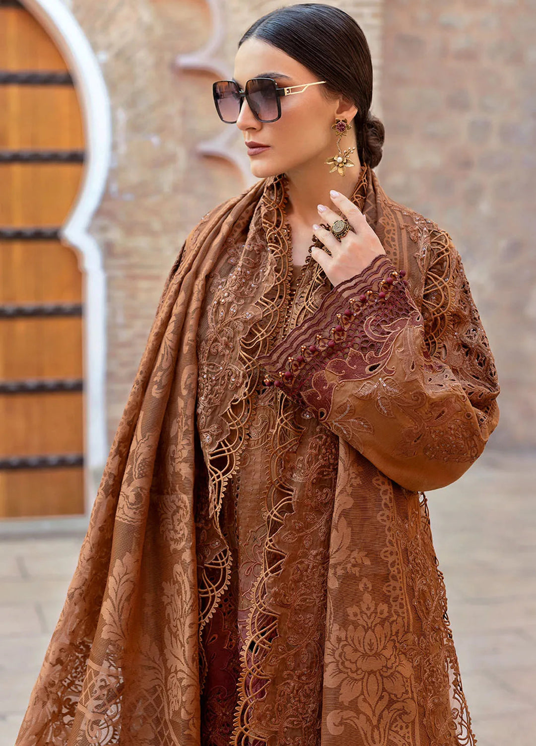 Maria B Embroidered Suits Unstitched 3 Piece MB25VL D-1B - Luxury Collection