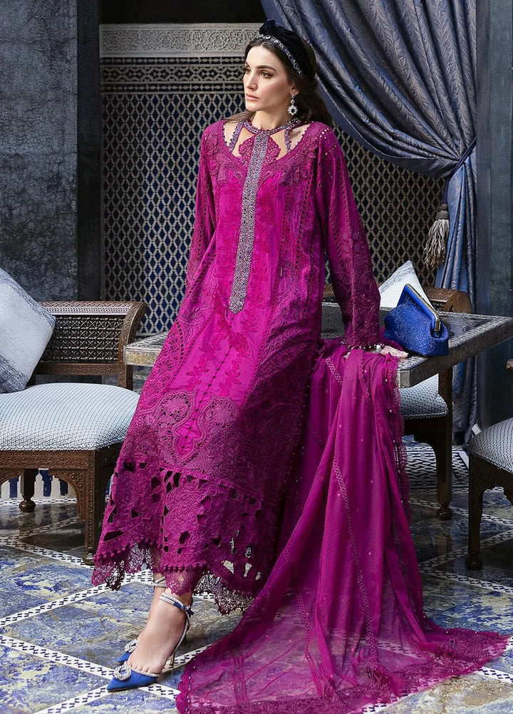 Maria B Embroidered Suits Unstitched 3 Piece MB25VL D-2B - Luxury Collection