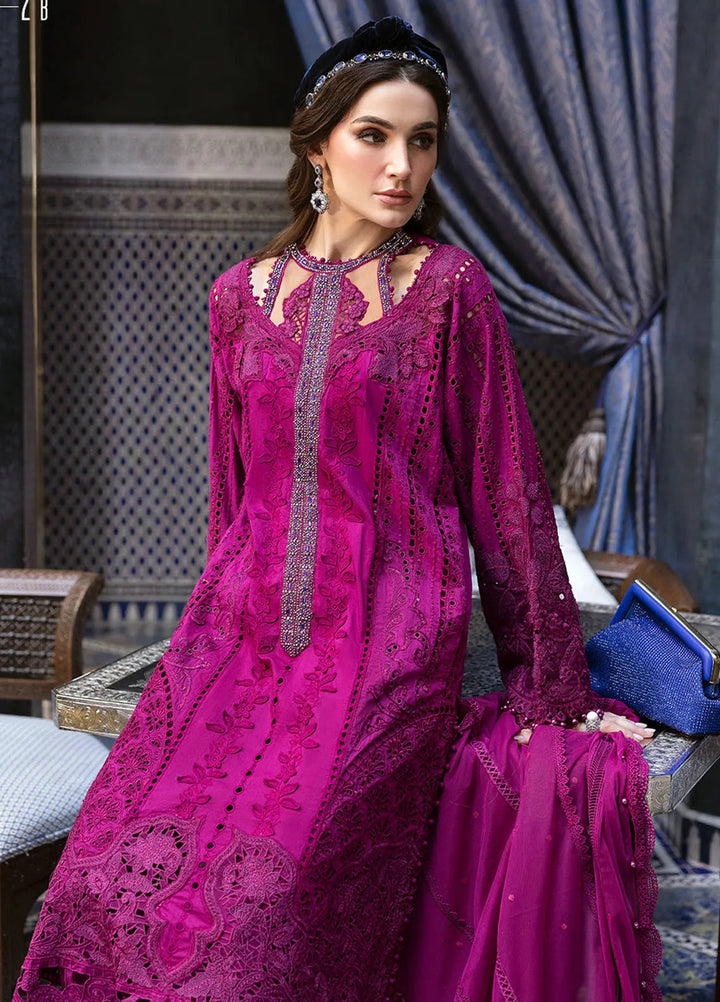 Maria B Embroidered Suits Unstitched 3 Piece MB25VL D-2B - Luxury Collection