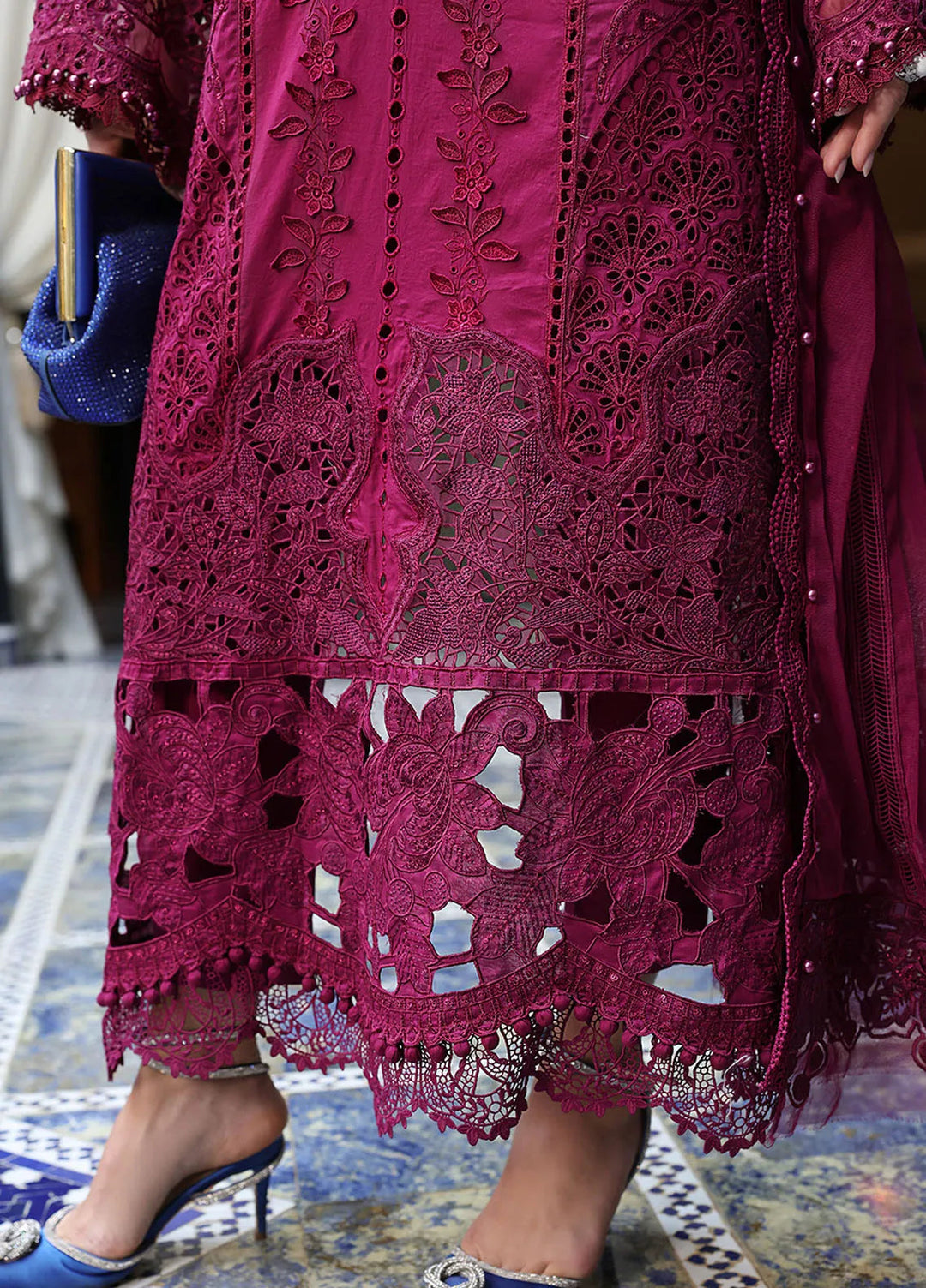 Maria B Embroidered Suits Unstitched 3 Piece MB25VL D-2B - Luxury Collection