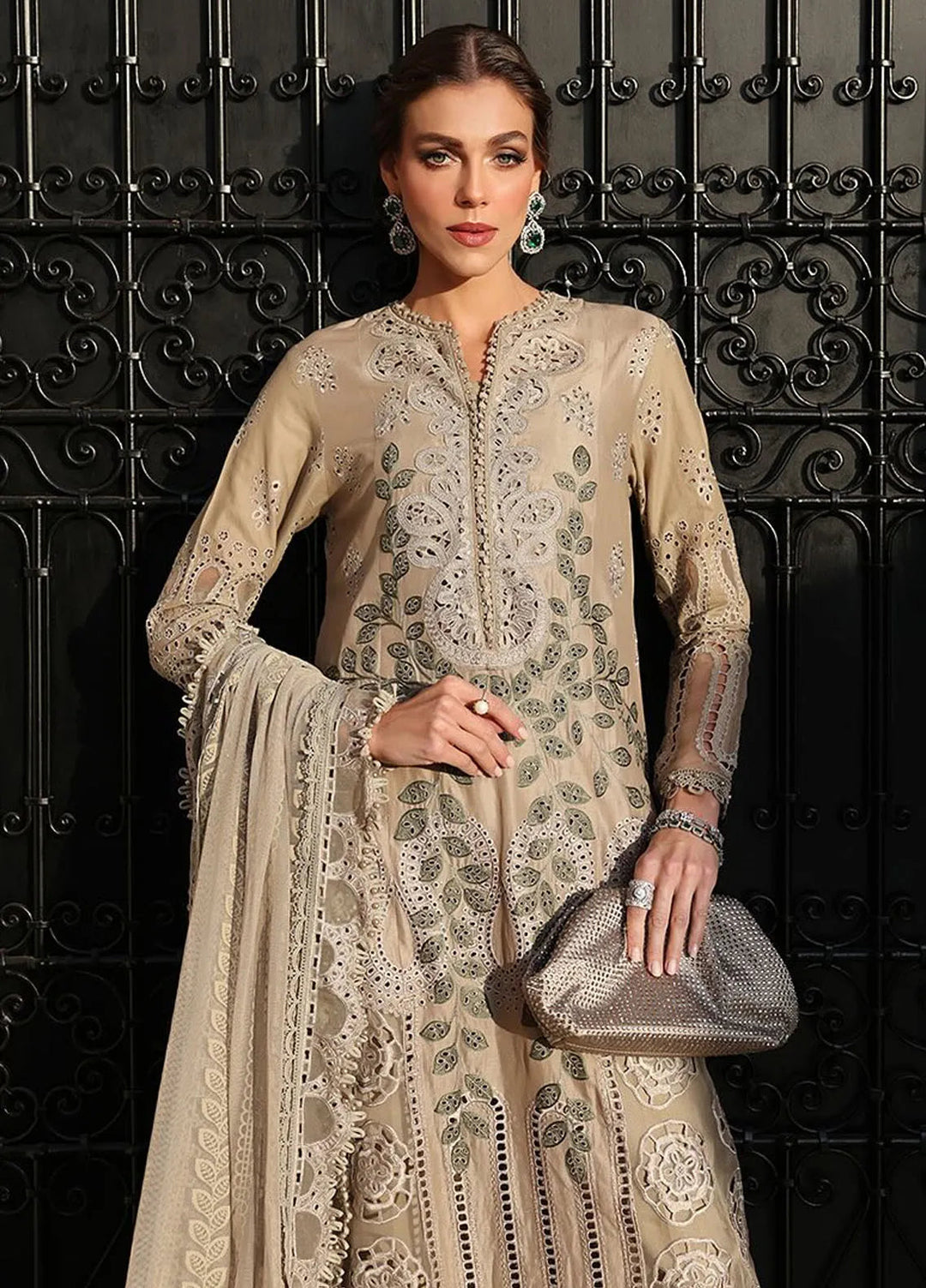 Maria B Embroidered Suits Unstitched 3 Piece MB25VL D-3A - Luxury Collection