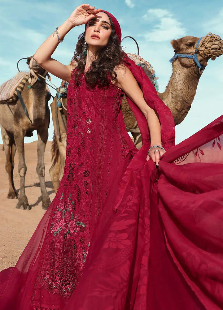 Maria B Embroidered Suits Unstitched 3 Piece MB25VL D-4A - Luxury Collection