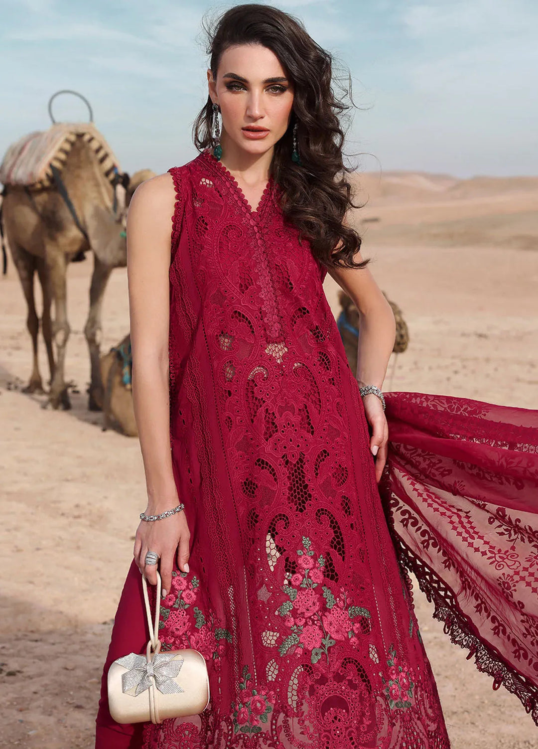 Maria B Embroidered Suits Unstitched 3 Piece MB25VL D-4A - Luxury Collection