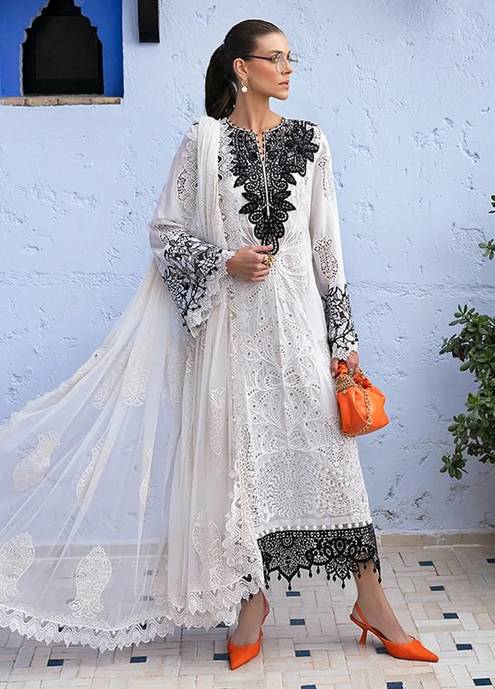 Minor Defect - Maria B Embroidered Suits Unstitched 3 Piece MB25VL D-5A - Luxury Collection