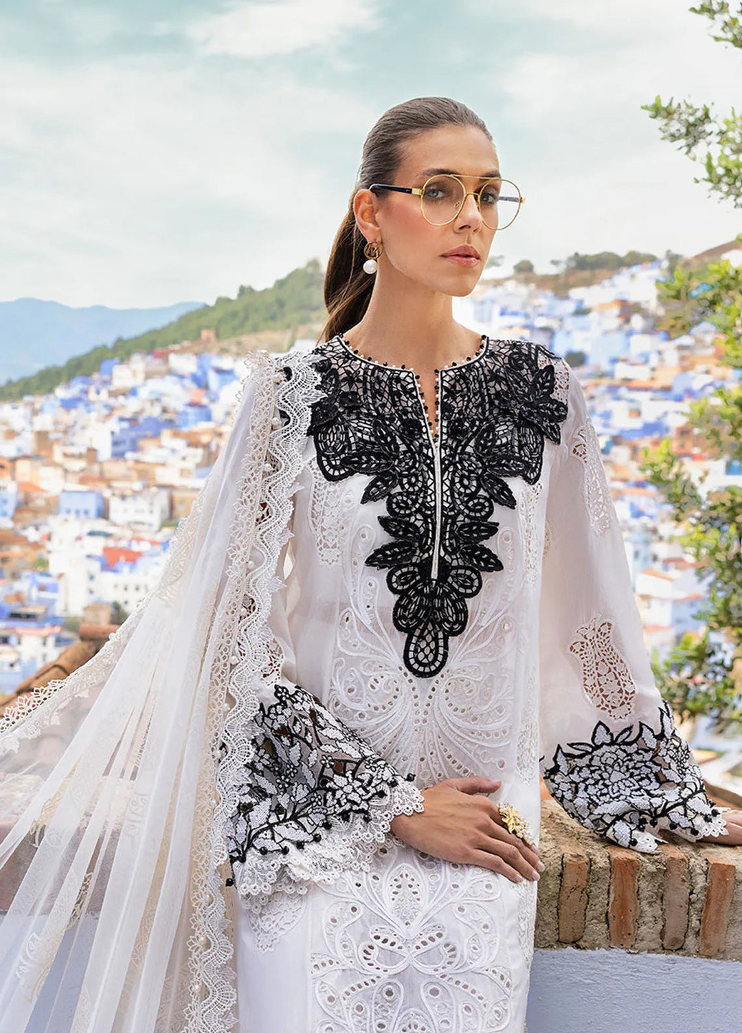 Maria B Embroidered Suits Unstitched 3 Piece MB25VL D-5A - Luxury Collection