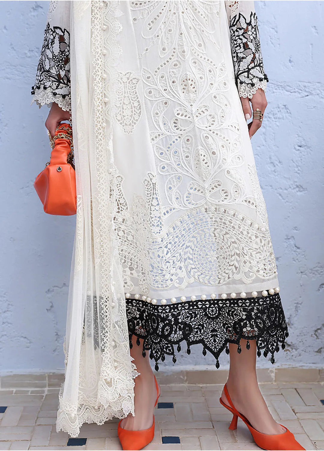 Maria B Embroidered Suits Unstitched 3 Piece MB25VL D-5A - Luxury Collection