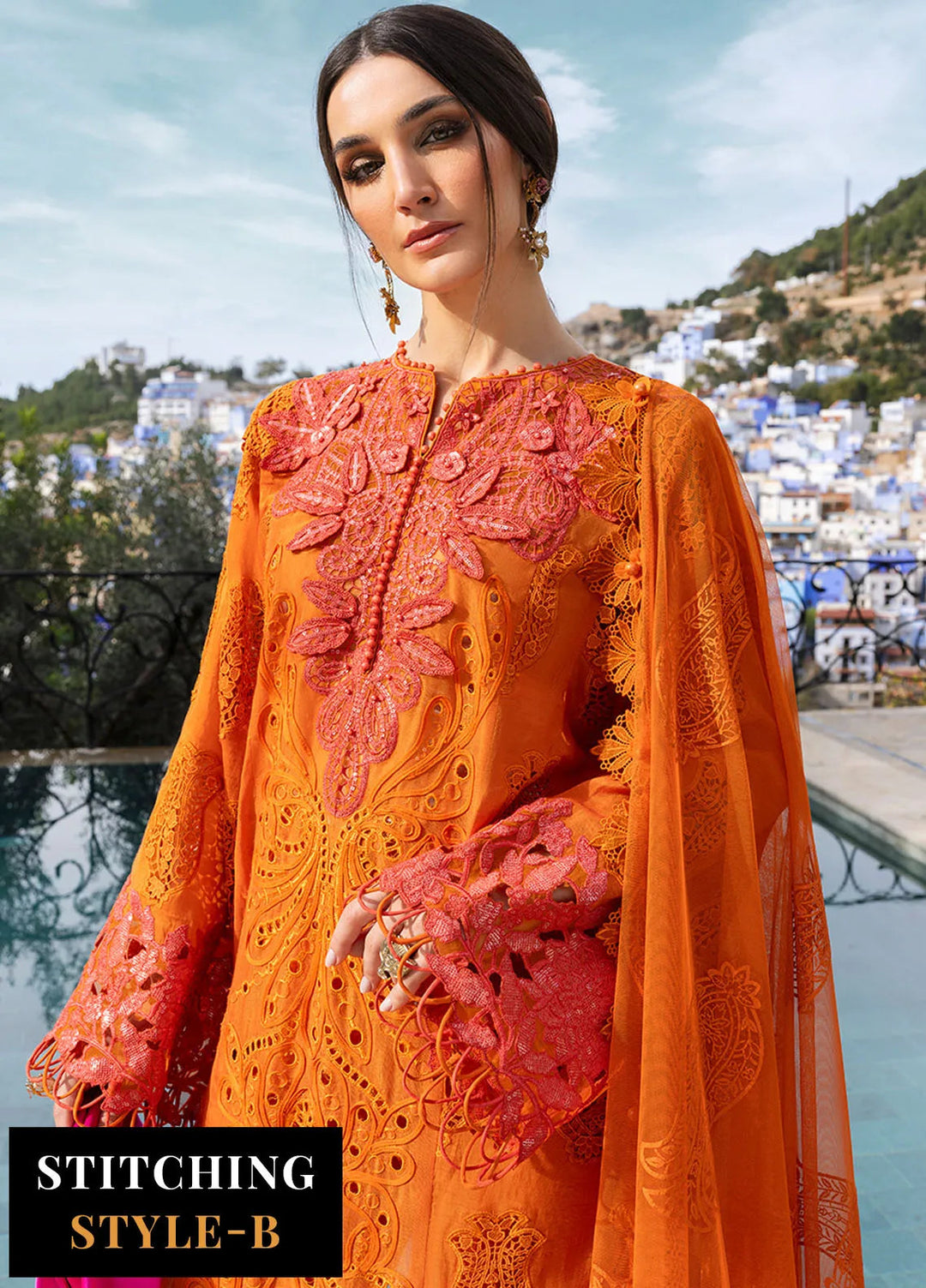 Maria B Embroidered Suits Unstitched 3 Piece MB25VL D-5B - Luxury Collection