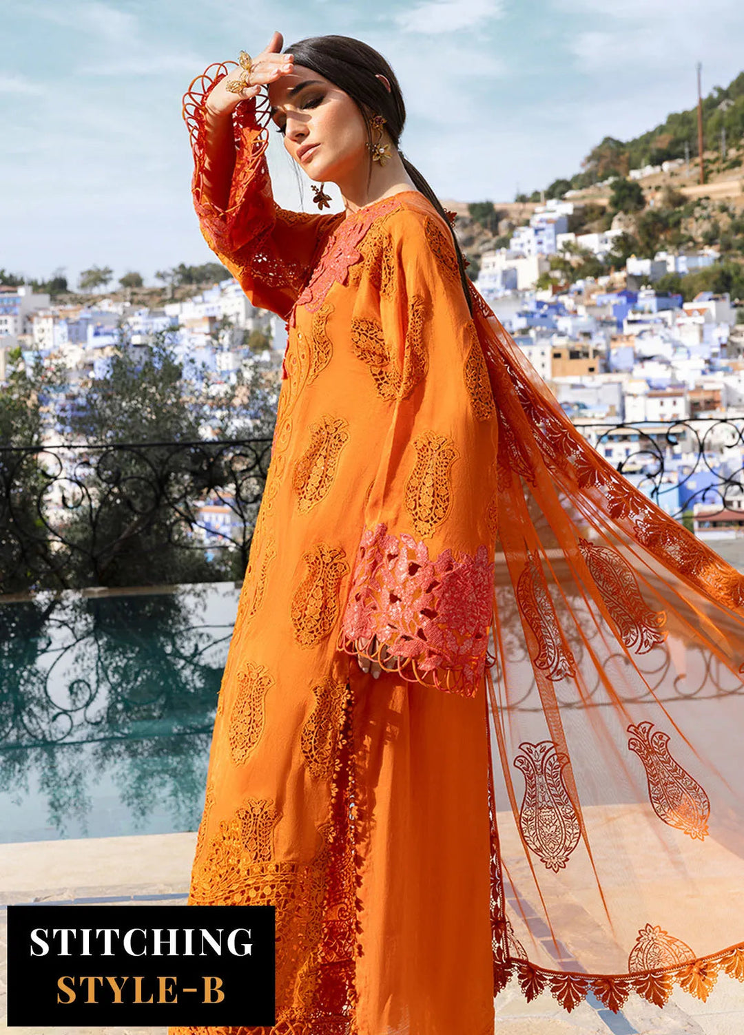 Maria B Embroidered Suits Unstitched 3 Piece MB25VL D-5B - Luxury Collection