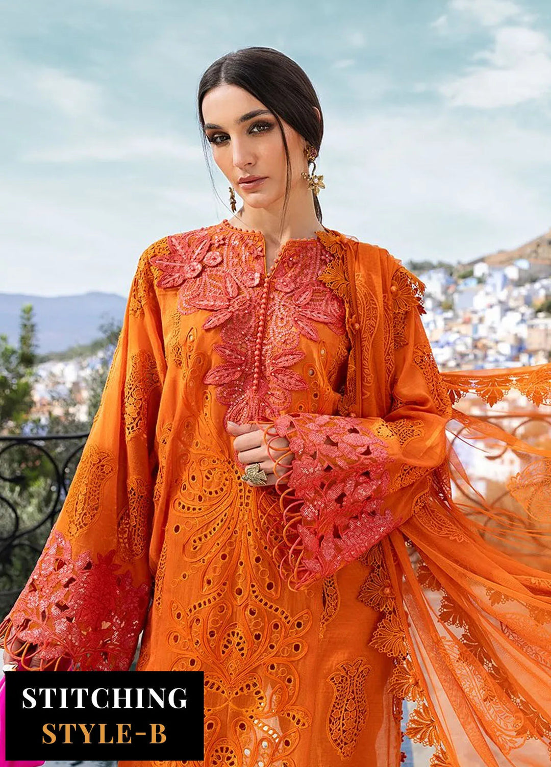 Maria B Embroidered Suits Unstitched 3 Piece MB25VL D-5B - Luxury Collection