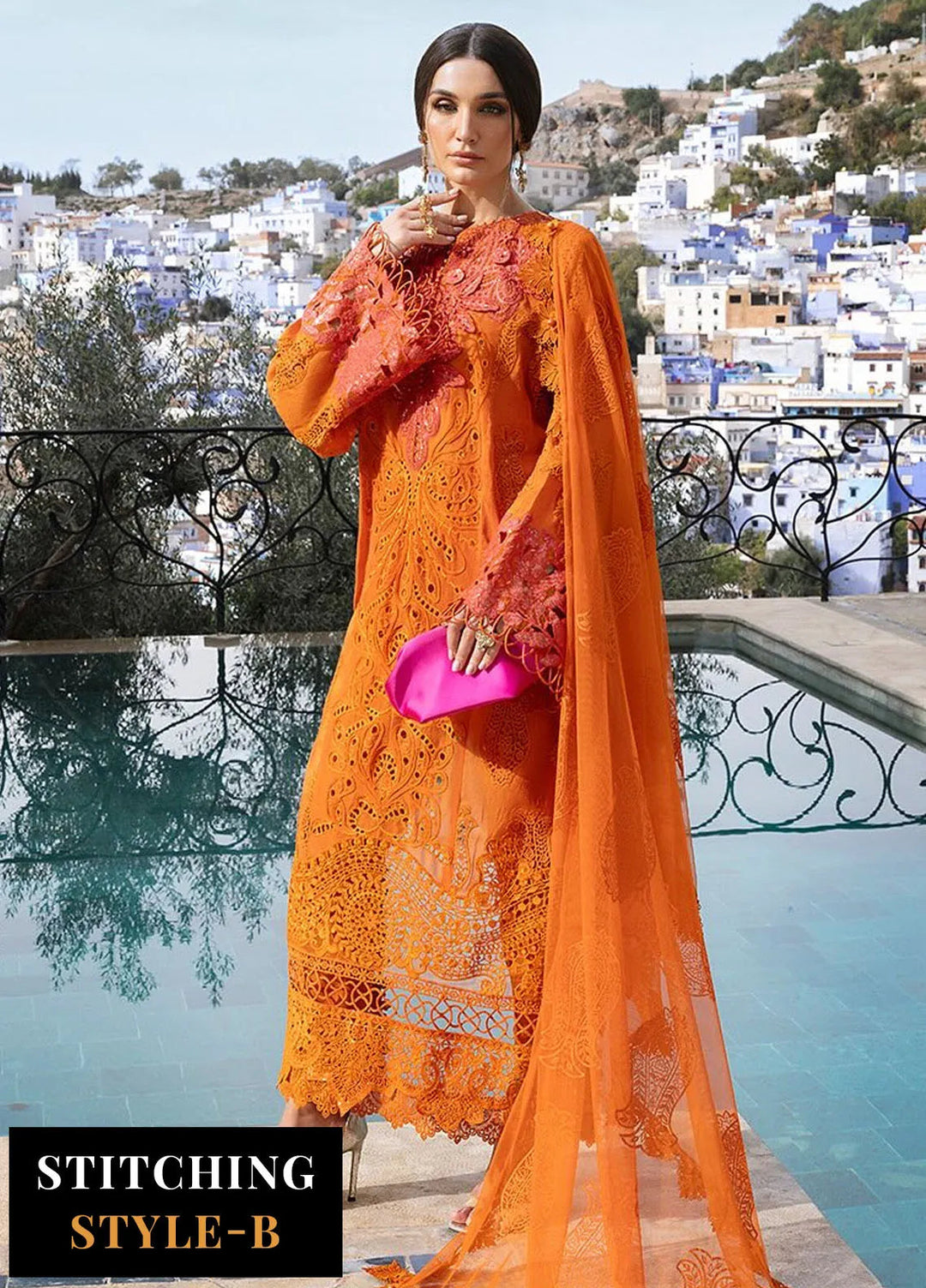 Minor Defect - Maria B Embroidered Suits Unstitched 3 Piece MB25VL D-5B - Luxury Collection