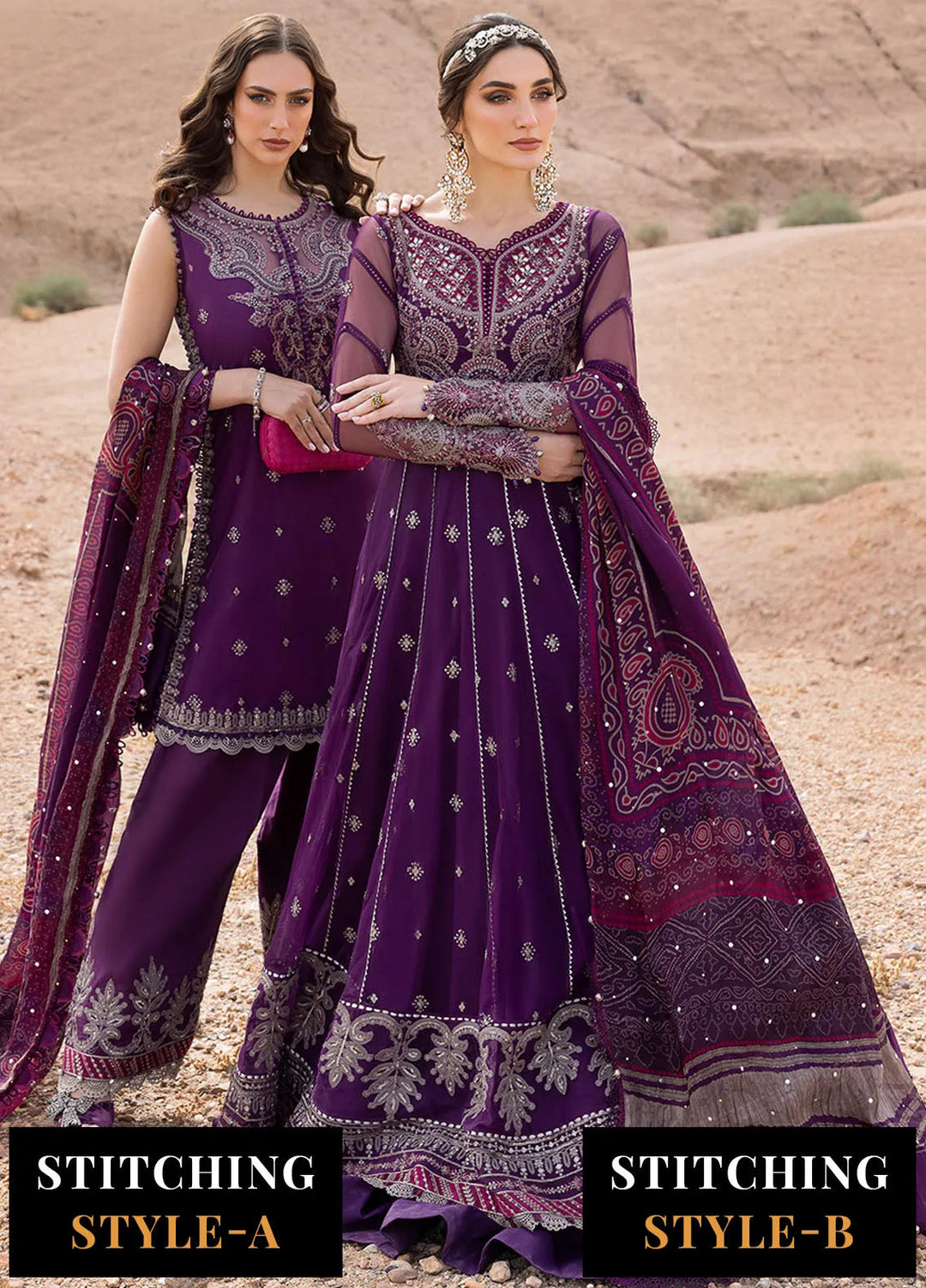 Minor Defect - Maria B Embroidered Suits Unstitched 3 Piece MB25VL D-7B - Luxury Collection