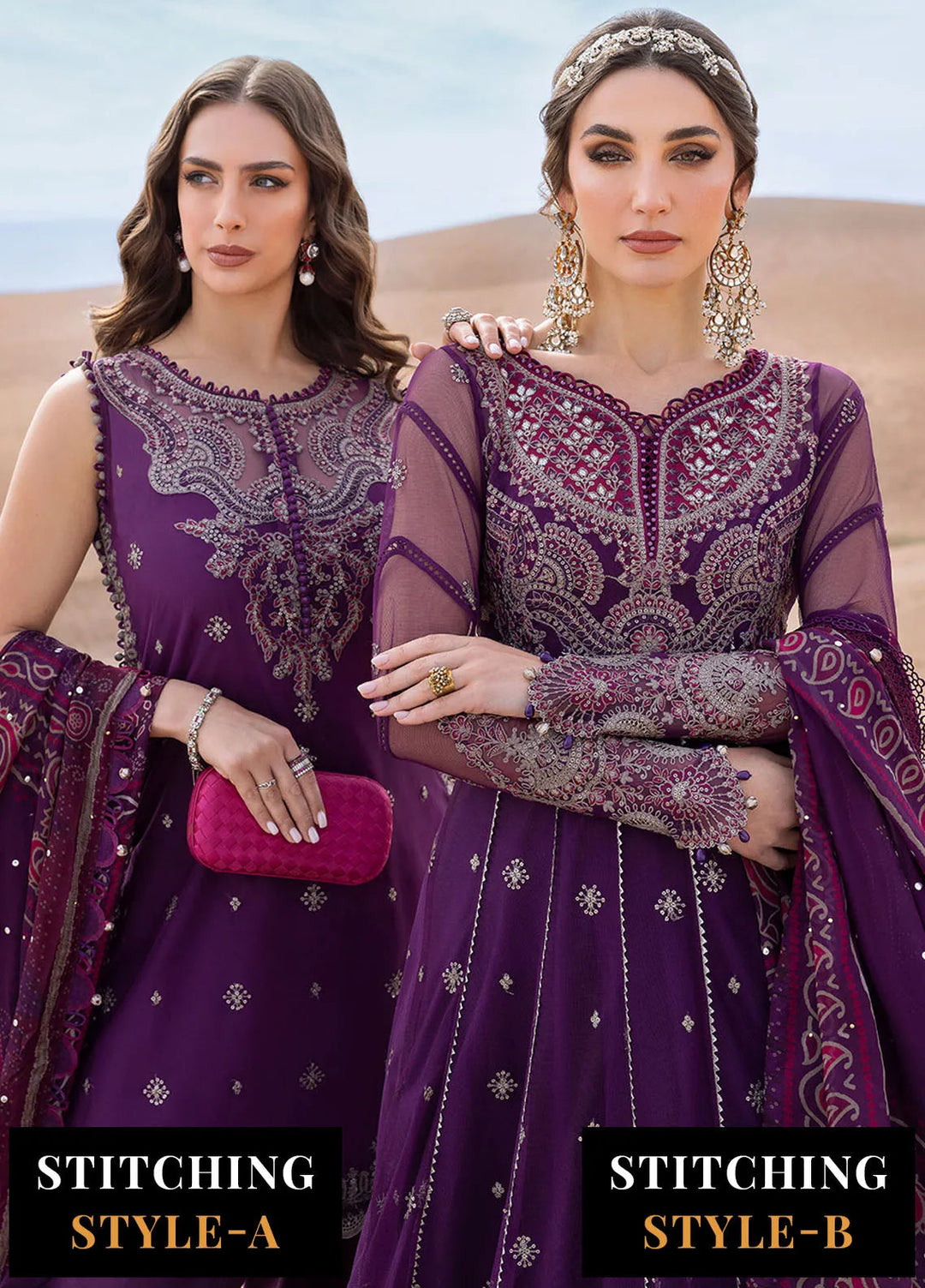 Maria B Embroidered Suits Unstitched 3 Piece MB25VL D-7B - Luxury Collection