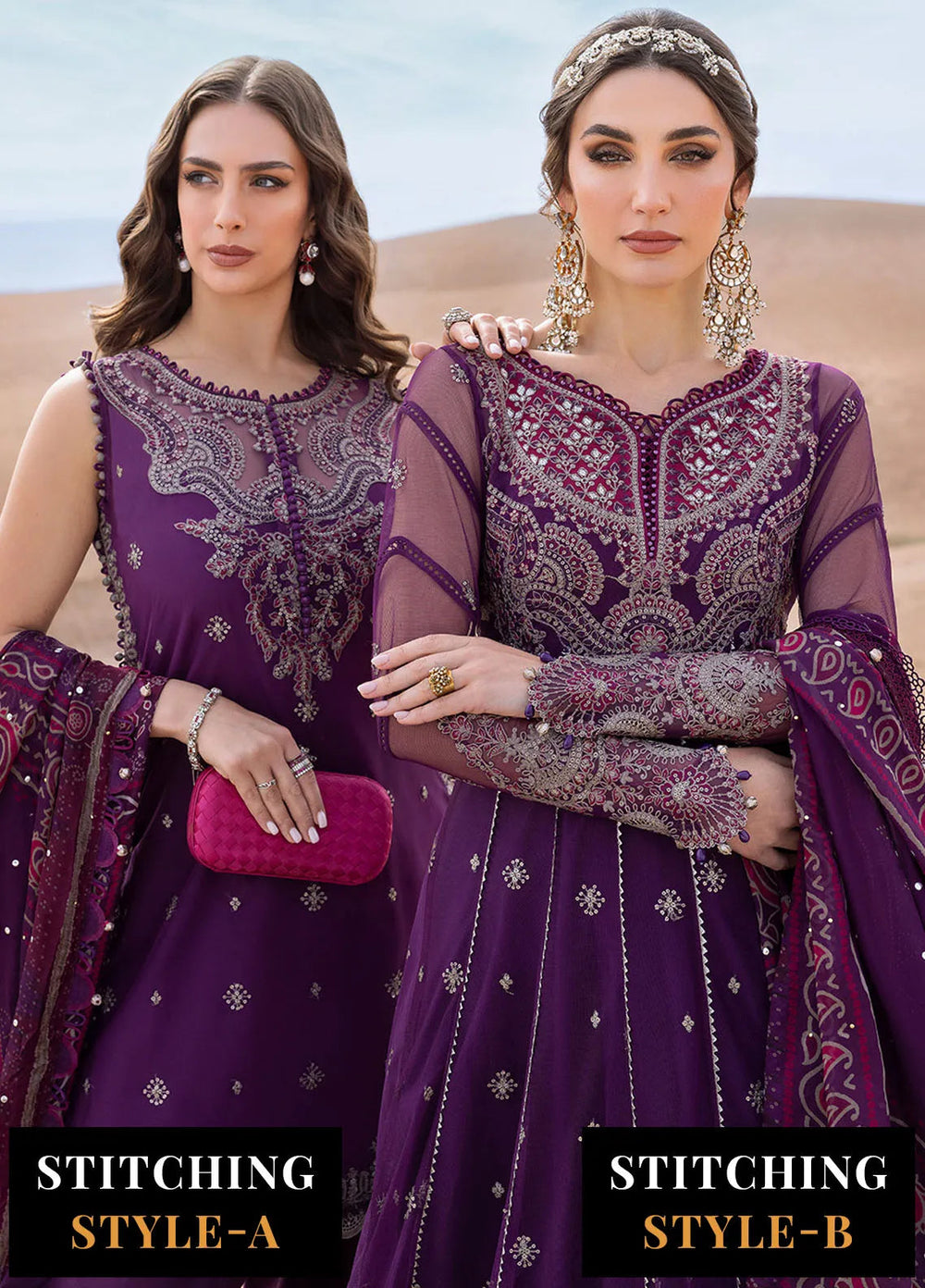 Minor Defect - Maria B Embroidered Suits Unstitched 3 Piece MB25VL D-7B - Luxury Collection