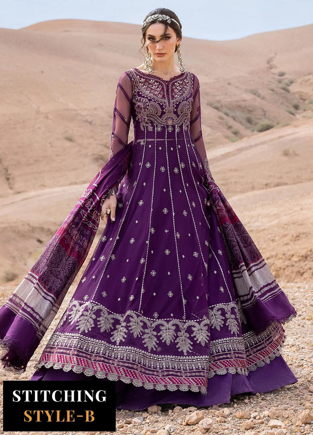 Maria B Embroidered Suits Unstitched 3 Piece MB25VL D-7B - Luxury Collection