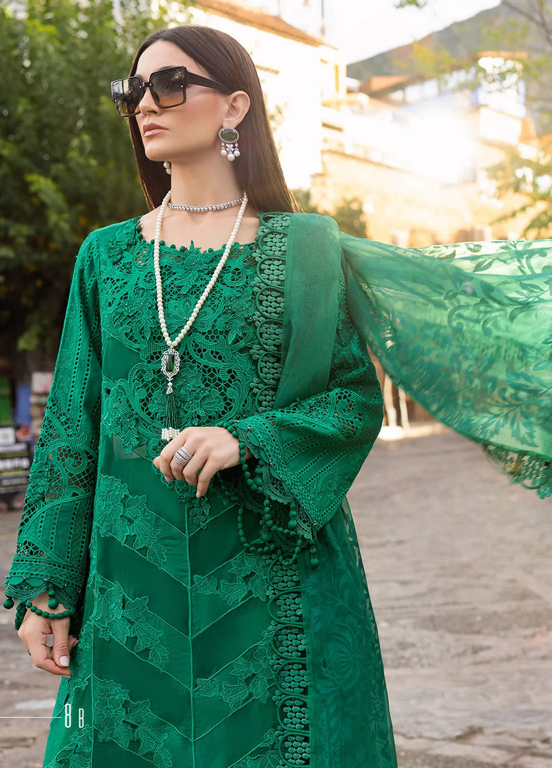 Maria B Embroidered Suits Unstitched 3 Piece MB25VL D-8B - Luxury Collection