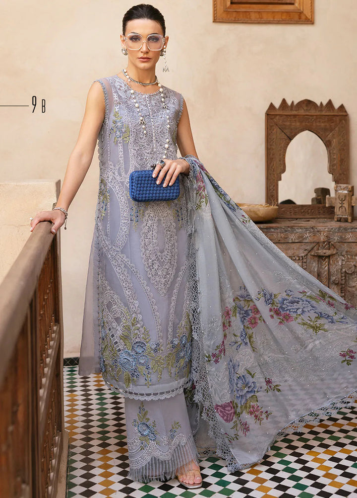 Maria B Embroidered Suits Unstitched 3 Piece MB25VL D-9B - Luxury Collection