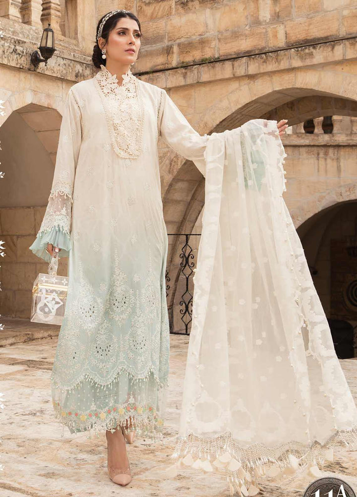 Maria B Embroidered Lawn Suits Unstitched 3 Piece MB21L 11-A - Summer Collection