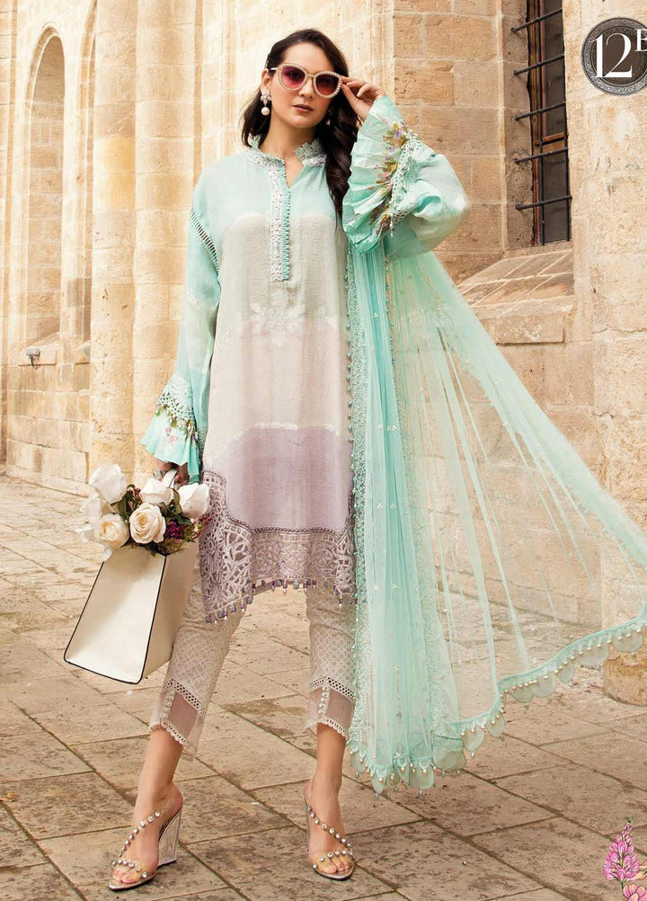 Maria B Embroidered Woven Yarn Suits Unstitched 3 Piece MB21L 12-B - Summer Collection