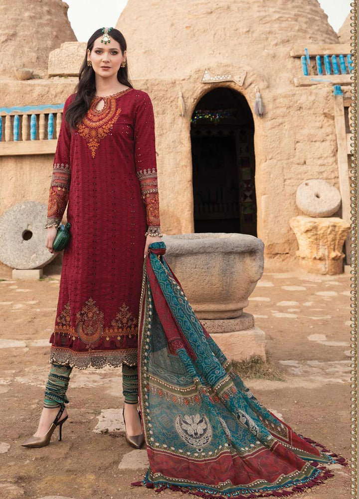 Maria B Embroidered Lawn Suits Unstitched 3 Piece MB21L 13-B - Summer Collection