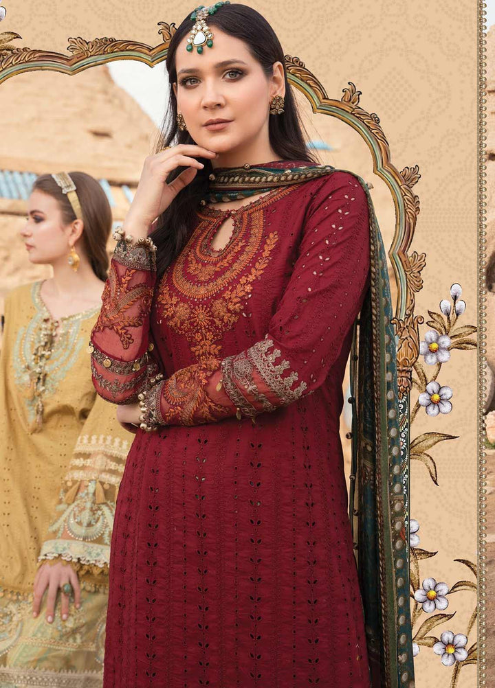 Maria B Embroidered Lawn Suits Unstitched 3 Piece MB21L 13-B - Summer Collection