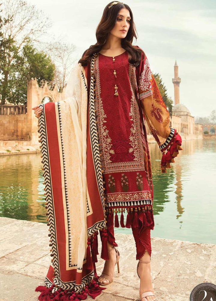 Maria B Embroidered Lawn Suits Unstitched 3 Piece MB21L 2-A - Summer Collection