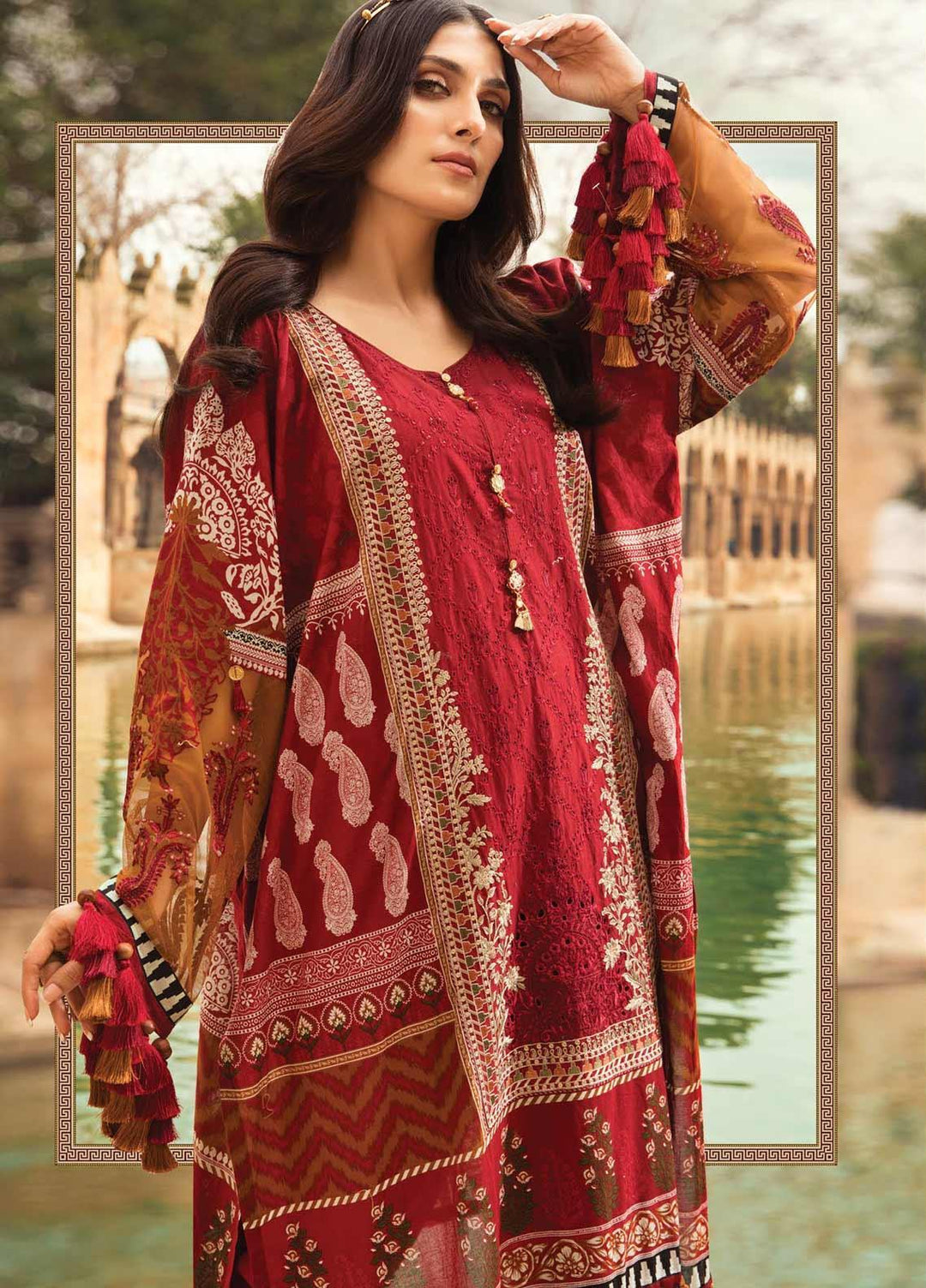 Maria B Embroidered Lawn Suits Unstitched 3 Piece MB21L 2-A - Summer Collection