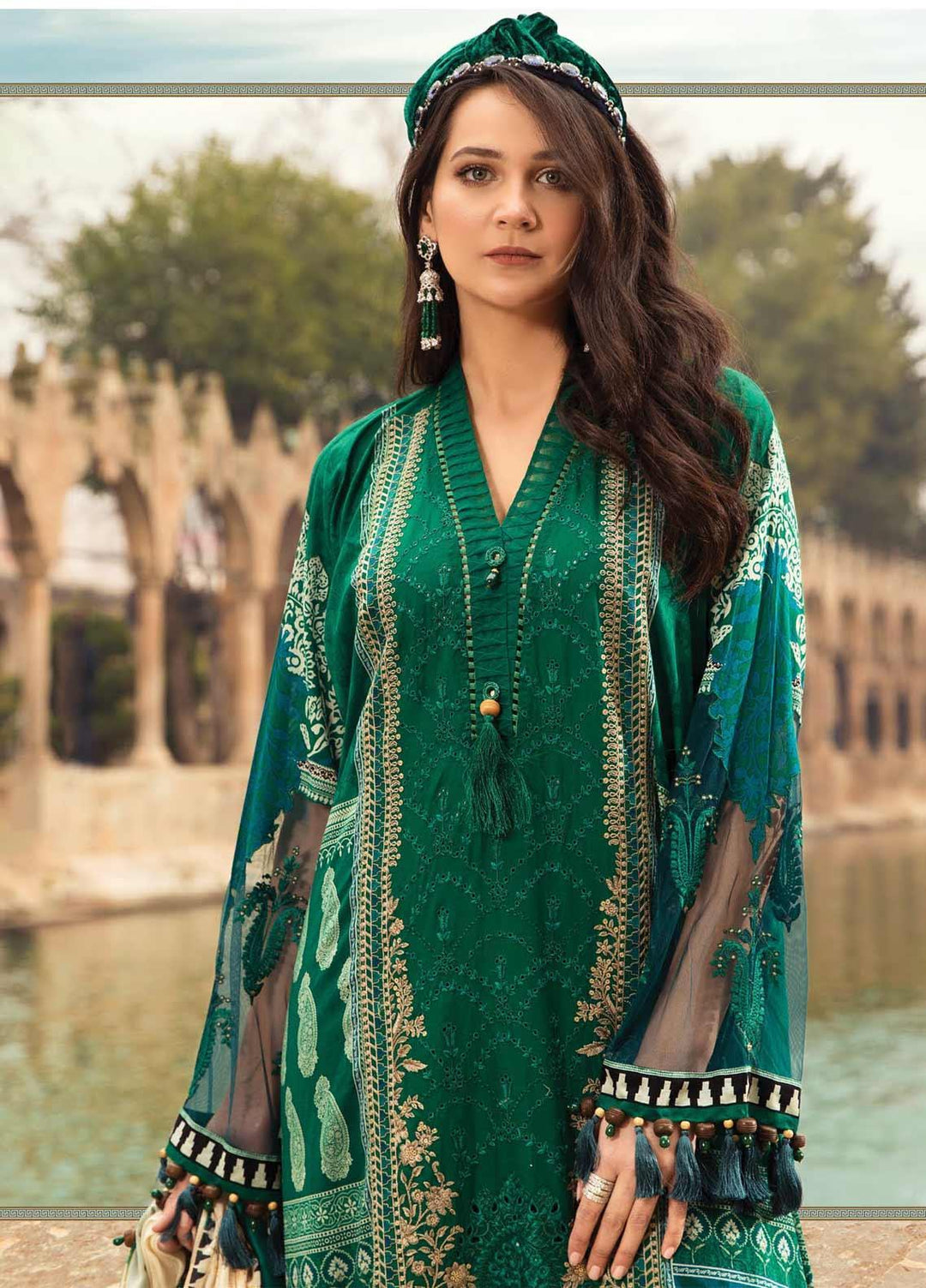 Maria B Embroidered Lawn Suits Unstitched 3 Piece MB21L 2-B - Summer Collection