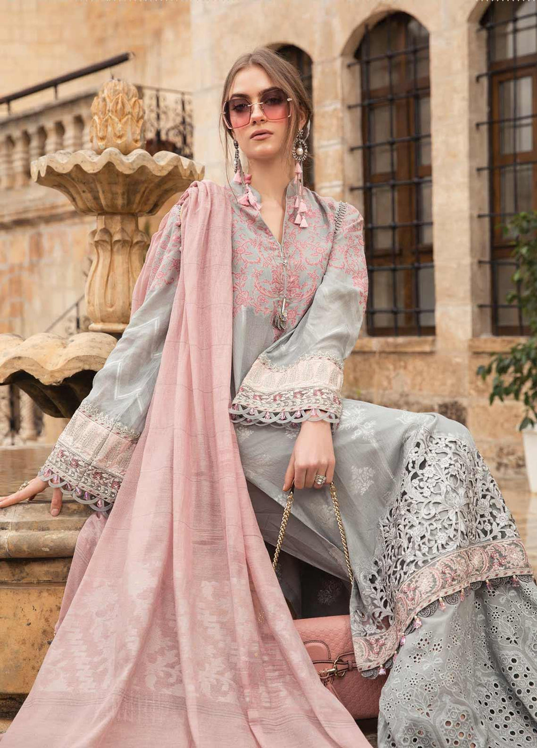 Maria B Embroidered Jacquard Suits Unstitched 3 Piece MB21L 3-B - Summer Collection