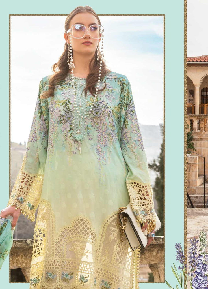 Maria B Embroidered Lawn Suits Unstitched 3 Piece MB21L 6-A - Summer Collection