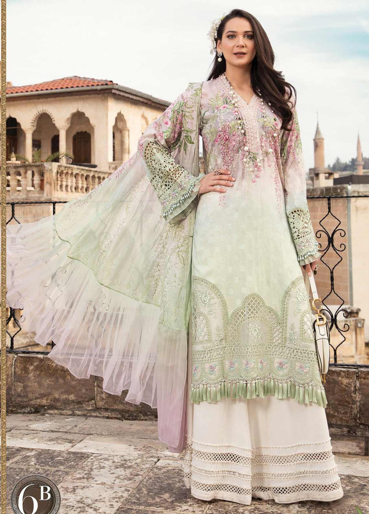 Maria B Embroidered Lawn Suits Unstitched 3 Piece MB21L 6-B - Summer Collection