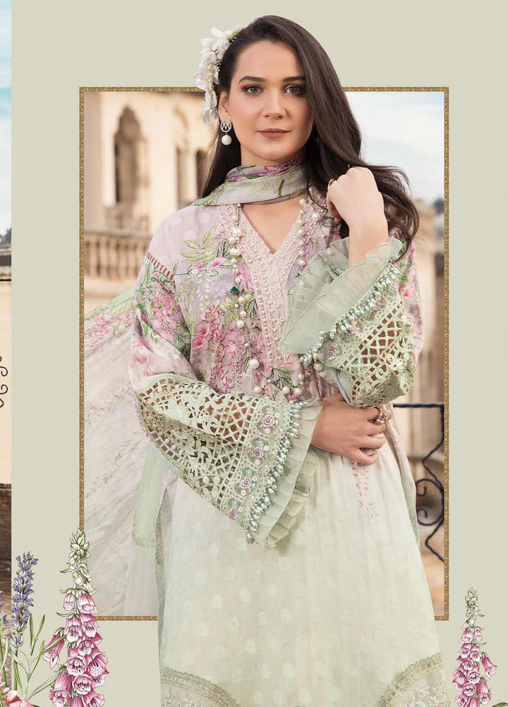 Maria B Embroidered Lawn Suits Unstitched 3 Piece MB21L 6-B - Summer Collection