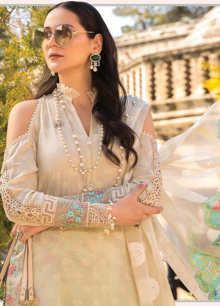 Maria B Embroidered Lawn Suits Unstitched 3 Piece MB21L 7-A - Summer Collection