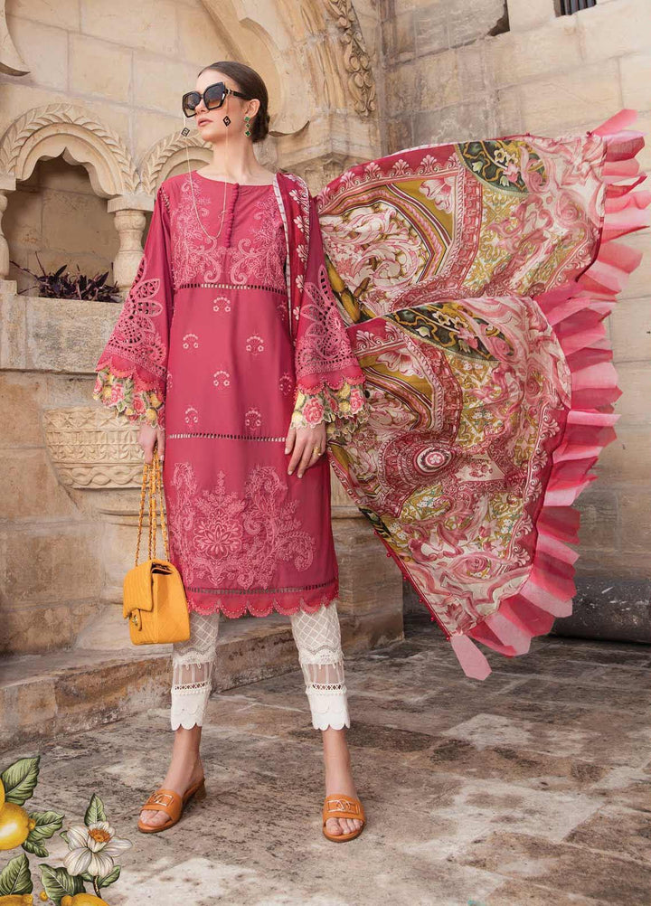 Maria B Embroidered Lawn Suits Unstitched 3 Piece MB21L 8-B - Summer Collection