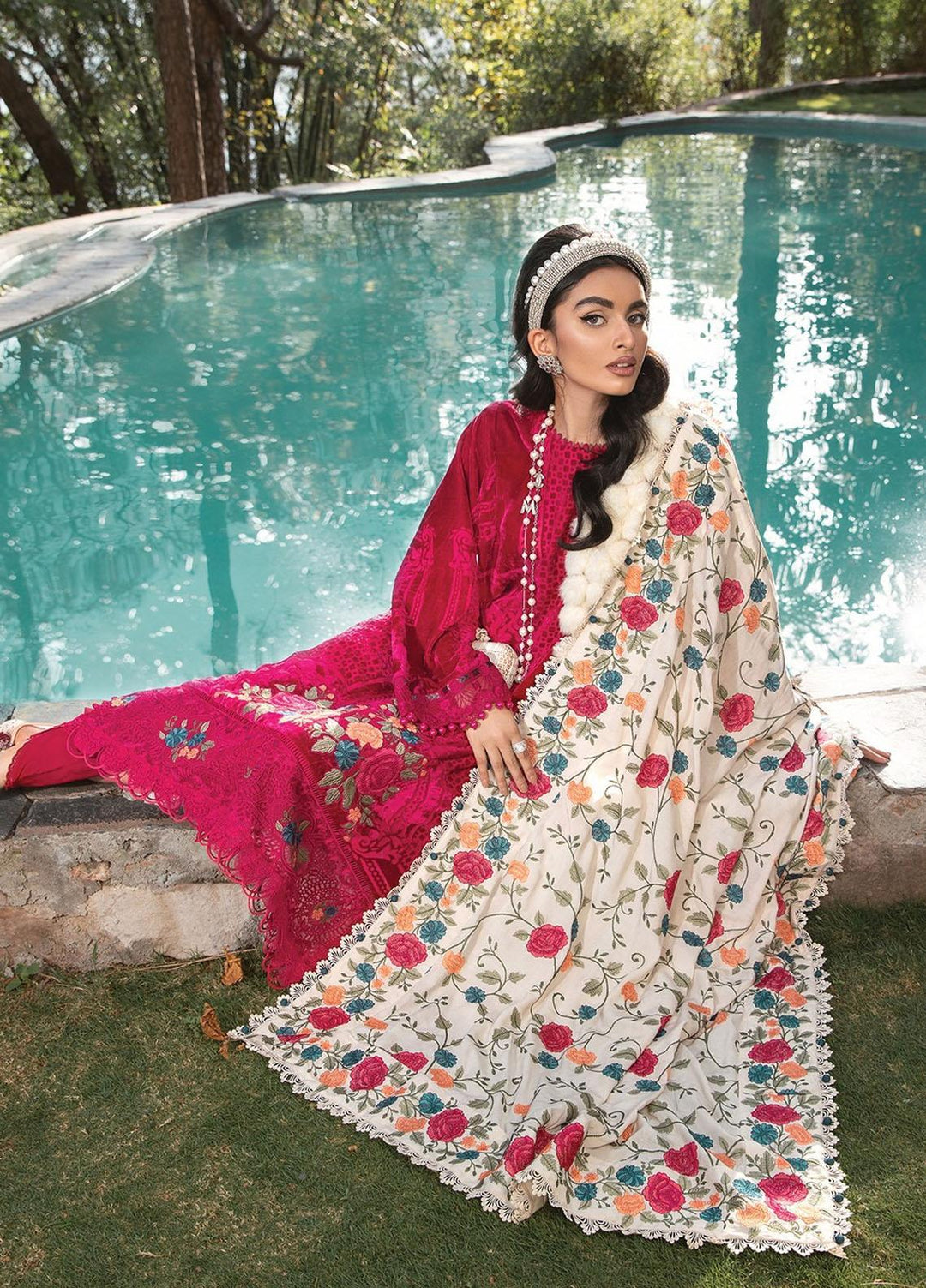 Maria B Embroidered Linen Suits Unstitched 3 Piece MB22LN D10 - Winter Collection